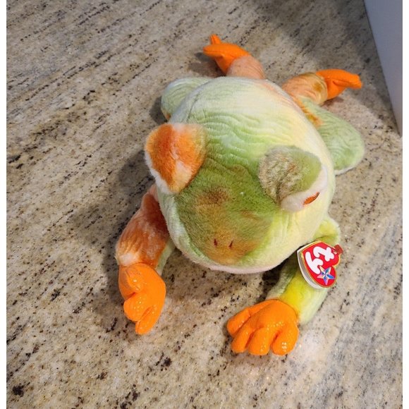 TY Beanie Buddies 2000 Prince the Frog 13" Orange Green - Picture 2 of 11